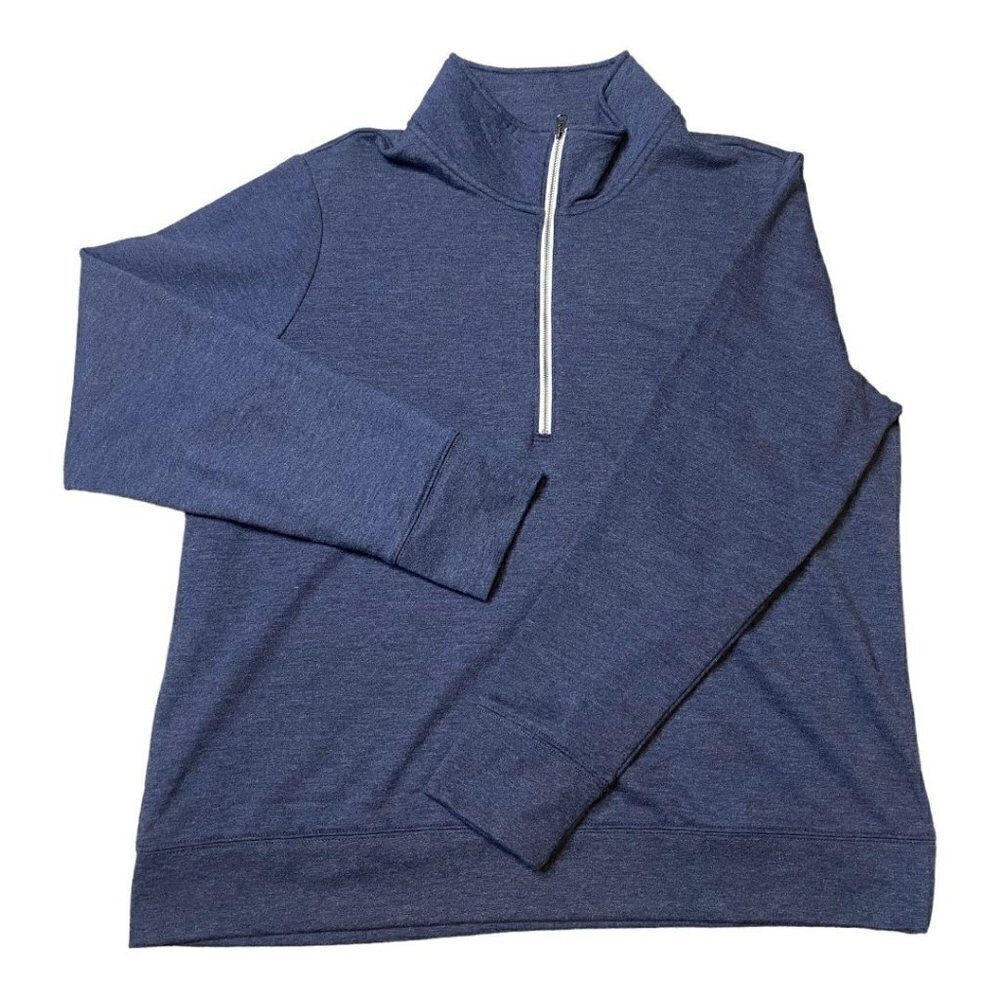 Eddie Baurer 1/4 Zip Camp Fleece Pullover Midnight Heather Size XL